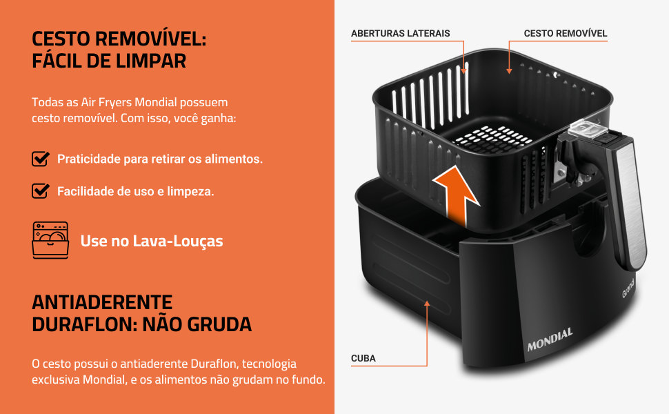 Menor preço do dia da Fritadeira Sem Óleo Air Fryer 5L Mondial 